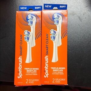 Spinbrush Smart Clean Replacement Brush Heads - White (2 Pack)